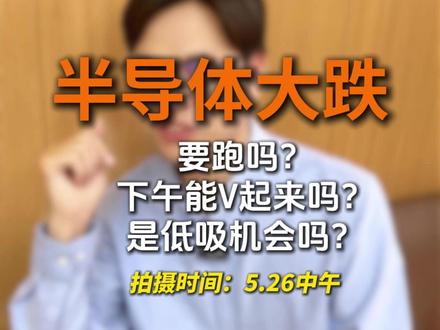 半导体大跌!下午能V起来吗? #半导体大跌 #A股 #财经 #投资 #科技板块