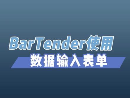 TSC BarTender 使用教程
13、数据输入表单