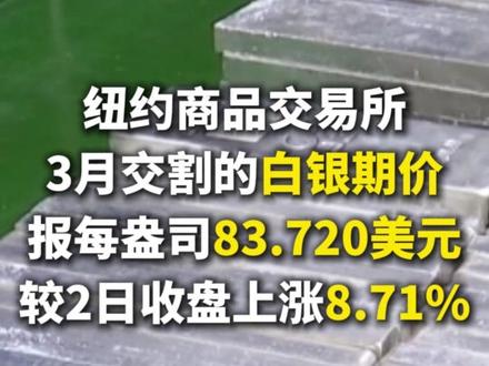 #金价银价显著反弹 #银价涨超8%