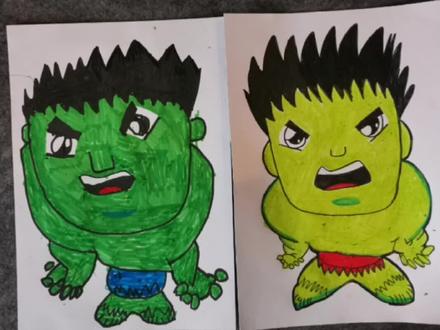 今天下大雨,正好在家画画:绿巨人浩克