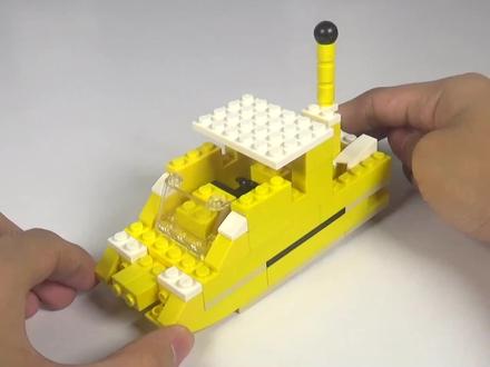 用积木来拼装一艘游艇船,有趣好玩,一起启航去远方,酷 #上才艺 #在家早教 #积木游艇船 #益智玩具