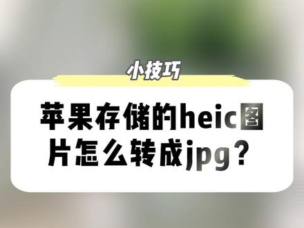 苹果手机存储的heic格式图片怎么转换成jpg? 这个方法一分钟搞定!