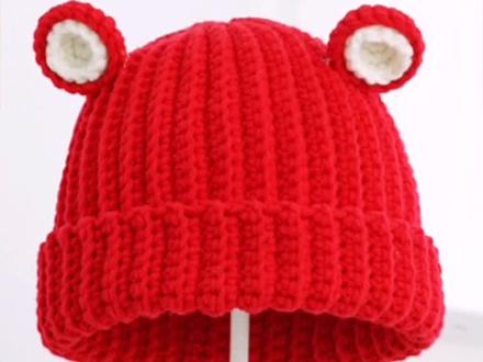 第六集|熊耳朵宝宝帽子|新手零基础钩针编织教程⑥#手工diy #手工编织帽子#钩针帽子