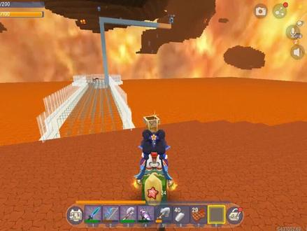 兄妹极限基岩生存51:在岩浆河上空建个空中花园 #落落迷你世界 #兄妹极限基岩生存 #空中花园