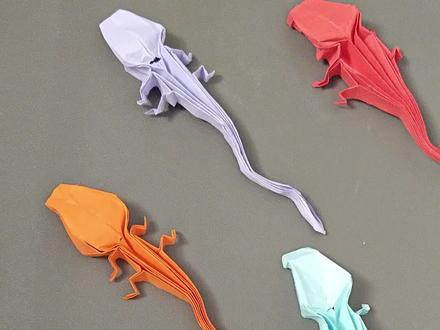 折一直可爱的小壁虎吧!创意手工折纸教程#手工diy #折纸教程 #手工 #折纸