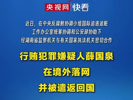 行贿犯罪嫌疑人薛国泉被遣返回国