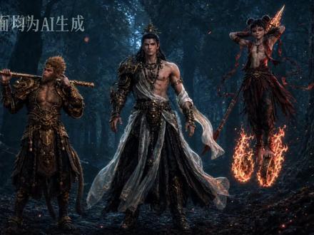 天庭三大反骨崽大闹无限城 #AI创作浪潮计划 #鬼灭之刃 #杨戬 #孙悟空 #哪吒