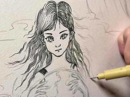 画“节约用水”,呼吁保护水资源!#青年创作者成长计划#跟着抖音学画画#节约用水