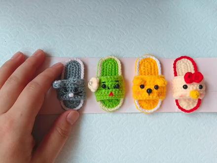 十二生肖拖鞋发夹之蛇#钩针编织 #钩针发夹 #动物发夹