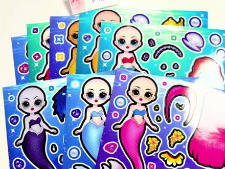 美人鱼🧜♀️公主换装贴纸#手工 #小朋友玩具 #贴纸 #换装贴纸 #手工玩具