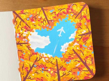 挑战全程只画一笔 画出火红枫林#丙烯马克笔 #零基础学画画 #绘画教程 #跟着抖音学画画 #绘画过程分享 临摹👀:@爱画画的桃子 🍑