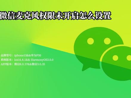 微信麦克风权限未开启怎么设置