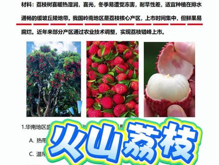 为什么说有荔枝才是真正的夏天? 火山荔枝熟了,今天你吃荔枝了吗?今天咱们就用一道题,讲清楚他里面的地理考点。
#荔枝 #荔枝熟了 #高中地理 #自然地理 #荔枝王 @抖音热点 @抖音小助手