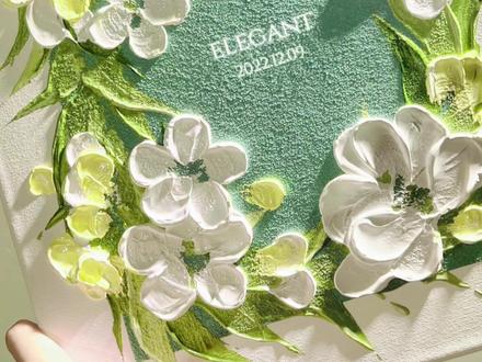 艾特那个人,送他一片雨后栀子吧#肌理画教程 #丙烯画