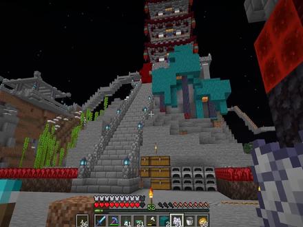 我的世界1.16联机171:通过小伙伴的方法,繁殖出诡异菌和绯红菌 #我的世界