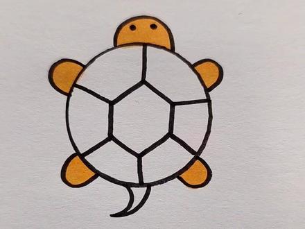 用瓶盖画乌龟🐢#简笔画#育儿