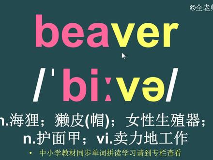beaver海狸音标拼读方法讲解 beaver海狸音标拼读方法讲解#英语单词 #英语单词记忆法 #英语单词教学 #beaver