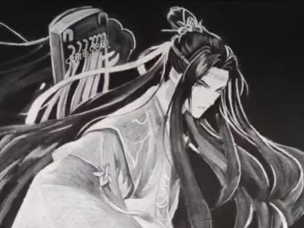 这样的大黑板您会喜欢吗?#粉笔画 #蓝忘机 #山河叹