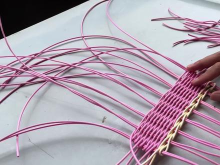 方形打底教程,适用于所有发泡藤条方形篮子,一起学起来 #手工 #藤条编织