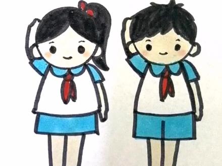 国庆节少先队员敬礼简笔画#爱国主义儿童画 #国庆节手抄报 #国庆节主题画 #少先队员敬礼简笔画 #国庆节简笔画