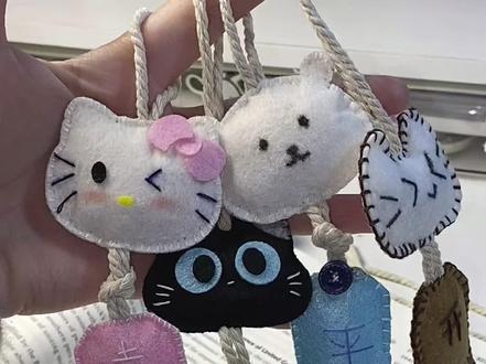 不织布挂件详细教程小猫篇#手工diy #不织布挂件 #手工制作