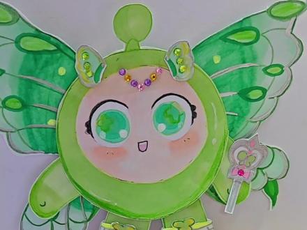 小绿蛋终于变身成功,蝴蝶仙子的样子超可爱,浑身闪闪的……#手工 #蛋仔派对 #简笔画#安静书#换装贴纸