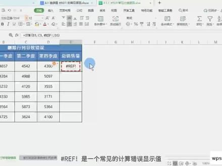 wps #ref! 错误原因与解决方法#excel #excel教学 #office办公技巧