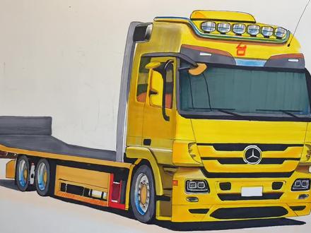 画一辆奔驰道路救援卡车 #画画 #道路救援 #抖音艺术