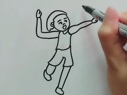 排球运动员简笔画,一看就会#暑假充电计划 @抖音青少年 #简笔画