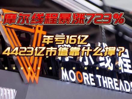 摩尔线程暴涨723%,年亏16亿,4423亿市值靠什么撑? “股价941元,市值4423亿;
但2024年全年,营收仅4.38亿,亏损16.18亿。
这家国产GPU明星——摩尔线程(688795),
正在A股上演一场信仰与现实的极限拉扯。”
#摩尔线程 #GPU #半导体 #ai #英伟达