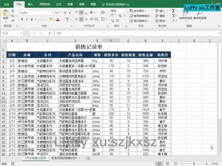 EXCEL2016-035各系列商品销售情况报表统计
