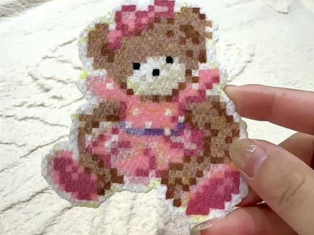 拼豆人的嘴这么严吗!搓澡巾真的好难撕啊 到底是哪一步出了问题#拼豆教程 #拼豆 #搓澡巾烫豆 #搓澡巾拼豆