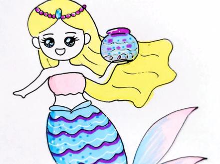 #十二星座简笔画#美人鱼简笔画
想做一条能在海里称霸的人鱼。#画画使我快乐 #乱涂乱画系列