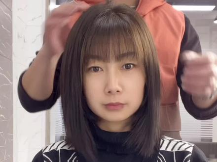 齐肩直发,法式刘海#宁国烫发 #宁国肖肖烫发 #2021新农人计划