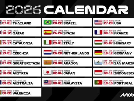 看好日期准备看比赛! MotoGP详细赛程来了,全年22站比拼!#motogp #马奎斯 #暴走引擎 #杜卡迪 #MotoGP2026