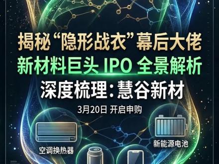 60岁硬核博士挂帅,揭秘“隐形战衣”背后的吸金巨兽——慧谷新材IPO解析!
#市值风云 #财经知识 #创业板 #IPO #涂层
