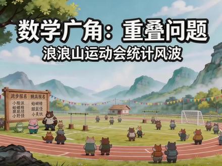 新人教三下《数学广角:重叠问题》AI 赋能动画课件(含PPTX + 希沃白板,支持自主修改)
1.资料包含课件+教学设计+逐字稿+学习单+板书设计
2.以《浪浪山运动会统计风波》趣味动画引入并串联课题,课程生动有趣~
#小学数学 #数学课件 #公开课 #公开课课件 #数学思维