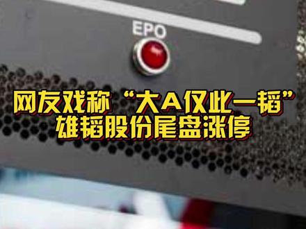 网友戏称“大A仅此一韬”#雄韬股份尾盘涨停 @抖音小助手