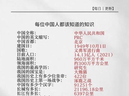 每位中国人都该知道的知识#读书 #知识分享 #