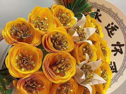 清明节深深思念捧花教程(一)往生百合小扇子的做法#手工折纸 #手工折纸教程