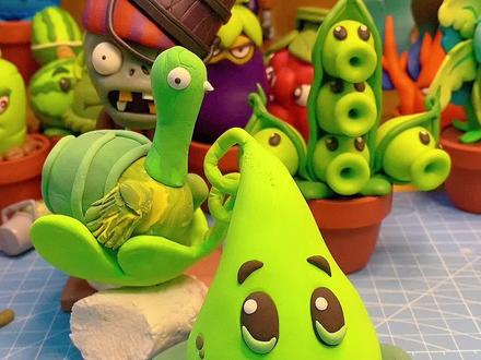 捏PVZ火鸡投手#超轻粘土 #植物大战僵尸 #手艺人 #手工diy @抖音青少年