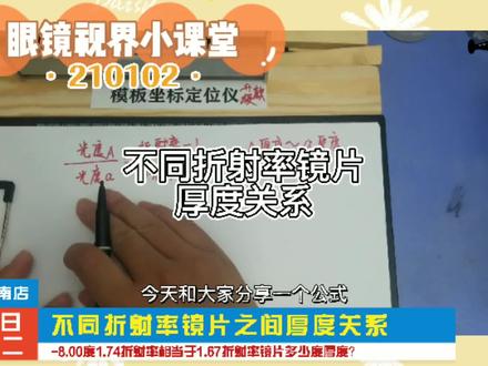 @DOU+小助手 #验光配镜 #配镜 #眼镜店 #眼镜视界 不同折射率镜片之间厚度关系,眼镜定配小技巧!