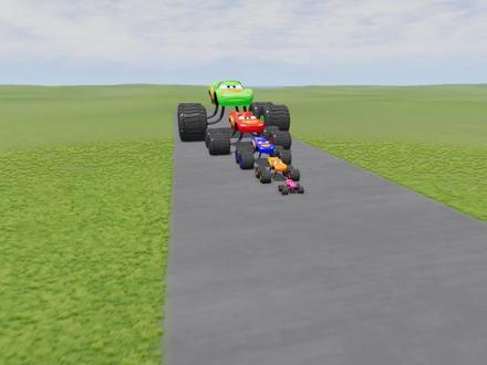 大与小的麦昆蜘蛛配怪兽车轮对决火车托马斯