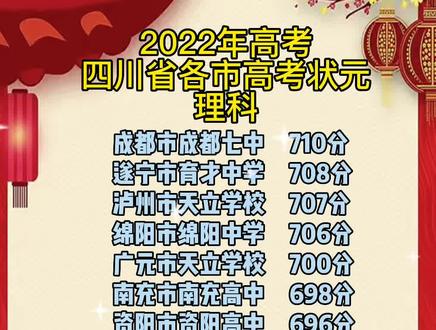 2022年四川各市高考文理科状元! #教育 #高考 #学霸 #金榜题名 #状元