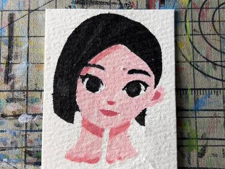 在美纹纸上画实体档案167:豆包 #豆包 #手工diy #跟着抖音学画画 #美纹纸雕刻
