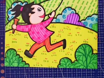 《村居》诗配画,#古诗配画 #诗配画 #儿童画