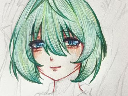 希望这个教程对你们有帮助呀#教程#圆珠笔教程#绘画过程#眼睛教程#初音未来