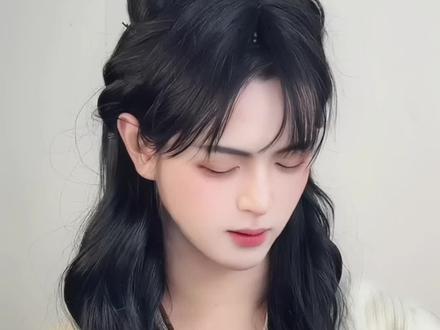 长发男生|猫耳朵发型 #不就反差吗这题我熟 #猫耳朵发型 #自动卷发棒使用教程 #编发教程 #新年发型