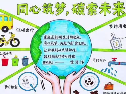 #爱护地球从我做起 同心筑梦,“碳”索未来。#环保手抄报 #知识科普