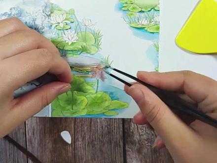 古风连本拼贴荷花#手帐造景拼贴 #创意礼物 #手帐本